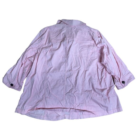 C.J. Banks Pink Stretch Cotton Jacket With Snap Closures - Picture 2 of 6